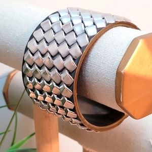 CHUNKY BANGLE | Silver & Brass